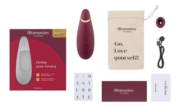 Вакуумный клиторальный стимулятор Womanizer Premium 2 - Bordeaux