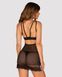 Сорочка кружевная Obsessive Allastia chemise & thong black S/M