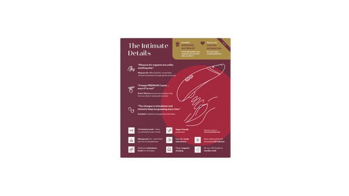 Вакуумный клиторальный стимулятор Womanizer Premium 2 - Bordeaux