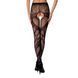 Эротические колготки-бодистокинг Passion S007 black, красивые ажурные колготки с вырезом, Черный