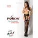 Эротические колготки-бодистокинг Passion S020 black, имитация ажурных чулок с высоким поясом, Черный