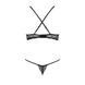 Комплект білизни QUENTRIS BIKINI black XXL/XXXL - Passion Exclusive, стрінги і напіввідкритий ліф