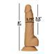 Фалоімітатор ADDICTION Dual Density Silicone Dildo Caramel 8&Prime;, присоска, діаметр 4,3 см, віброкуля в