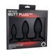 Набір анальних пробок Nexus Butt Plug Trio, макс. діаметр 3&ndash;4&ndash;5 см, Черный