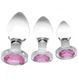 Набір анальних пробок Pink Gem Glass Anal Plug Set зі скла