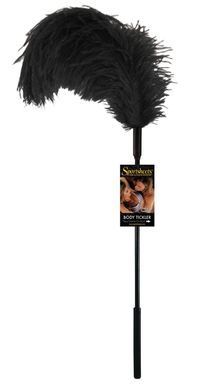 Перо страуса Sportsheets Ostrich Tickler Черное, для изысканных ласк, Чорний