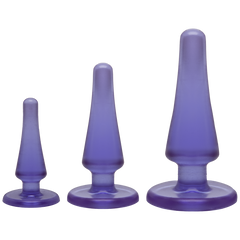 Набір анальних пробок Doc Johnson Crystal Jellies Anal - Purple, макс. діаметр 2см - 3 см - 4 см, Фиолетовый