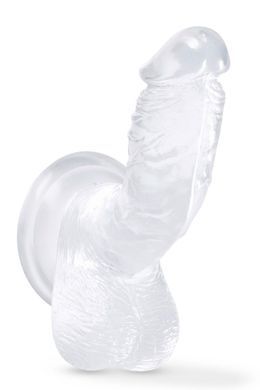 Фалоімітатор зігнутої форми з присоскою, прозорий 18 см B YOURS DIAMOND SPARKLE CLEAR