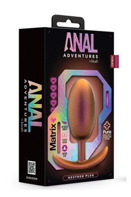 Анальная пробка со смещенным центром тяжести Anal Adventure Blush, силиконовая, розовое золото
