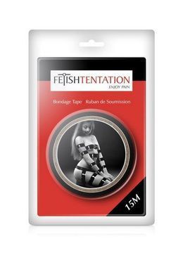 Скотч для бондажа Fetish Tentation Black (15м), не липнет к коже и волоскам, только сам к себе, Черный