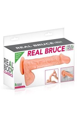 Фалоімітатор Real Body — Real Bruce Flesh, TPE, діаметр 4,2 см, Телесный