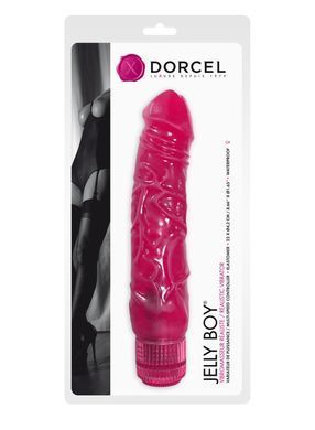 Фаллоимитатор вибратор Dorcel Jelly Boy, диаметр 4,2см ТПЕ, плавная регулировка мощности вибрации, Розовый
