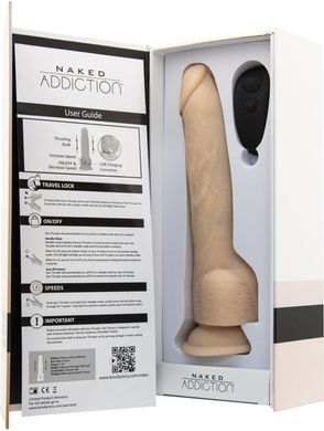 Фалоімітатор з пульсацією Naked ADDICTION Dominic 9&Prime;, пульт ДК, діаметр 4,2 см