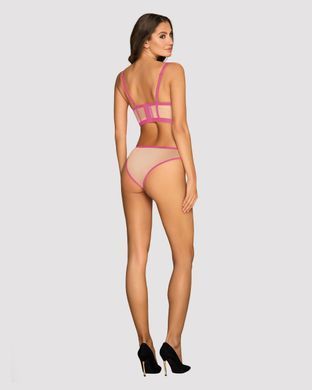 411071 Комплект Obsessive Nudelia top & panties pink L/XL