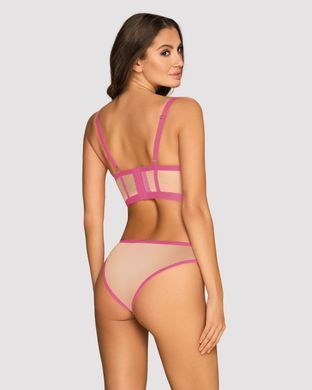 411071 Комплект Obsessive Nudelia top & panties pink L/XL