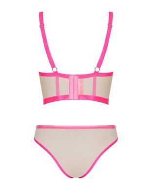 411071 Комплект Obsessive Nudelia top & panties pink L/XL