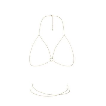 Цепочка портупея Bijoux Indiscrets Magnifique Bra Chain - Gold, украшение на тело, Золотистый