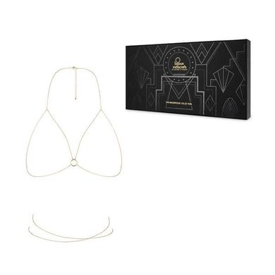 Цепочка портупея Bijoux Indiscrets Magnifique Bra Chain - Gold, украшение на тело, Золотистый