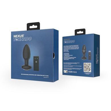 Анальная пробка Nexus TORNADO Medium, ротация+вибрация, пульт ДУ