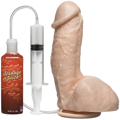 Кончающий фаллоимитатор Doc Johnson The Amazing Squirting Realistic Cock, ПВХ, диаметр 5,1см, Телесный