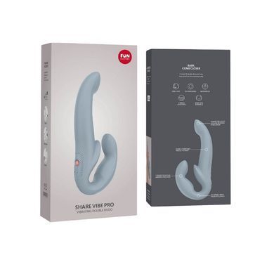 Безременный страпон с вибрацией Fun Factory SHARE VIBE PRO cool grey, регулируемый