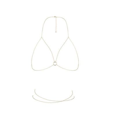 Цепочка портупея Bijoux Indiscrets Magnifique Bra Chain - Gold, украшение на тело, Золотистый