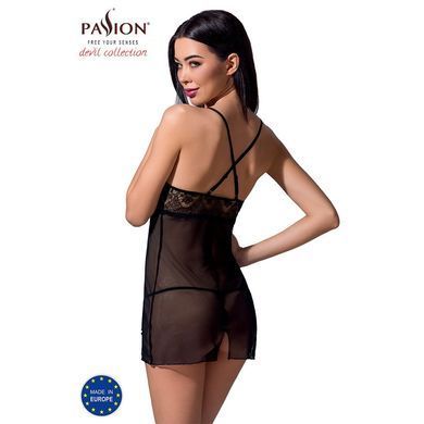 Прозора сорочка приталена QUENTRIS CHEMISE black L/XL - Passion Exclusive, трусики