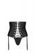 Пояс-корсет из экокожи Passion Celine Set with Open Bra 6XL/7XL black, шнуровка, пажи, стринги