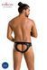 Мужские слипы с вырезами Passion Slip Joe S/M, черные, экокожа, открытые ягодицы