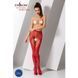 Эротические колготки-бодистокинг Passion S007 red, красивые ажурные колготки с вырезом, Красный