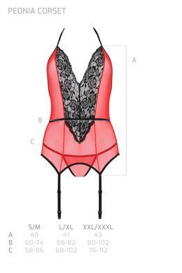 PEONIA CORSET red S/M Passion