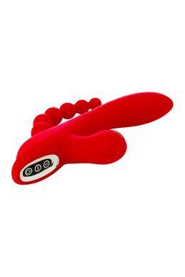Тройной вибратор с вакуумной стимуляцией Dream Toys RED REVOLUTION ANNA