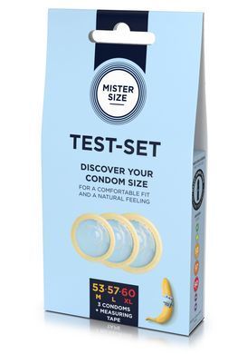 Набір презервативів Mister Size test-set 53&ndash;57&ndash;60, 3 розміри + лінійка, товщина 0,05 мм