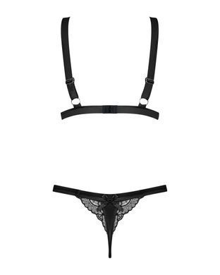 Комплект бюстгальтер и трусики Obsessive Eloissa set Black S/M