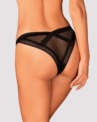 Кружевные трусики с заниженной талией Obsessive Estiqua panties M/L, черные