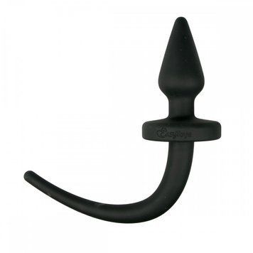 Анальна силіконова пробка з імітацією собачого хвоста Easytoys Dog Tail Plug 30 см, чорна