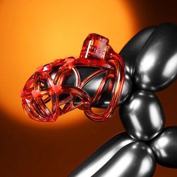 Чоловічий пояс вірності UPKO Caged Beast Male Chastity Device Kit, помаранчевий