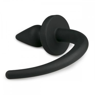 Анальна силіконова пробка з імітацією собачого хвоста Easytoys Dog Tail Plug 30 см, чорна
