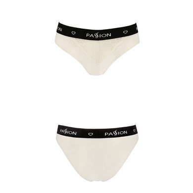 Трусики с широкой резинкой и кружевом Passion PS001 PANTIES ecru, size XL