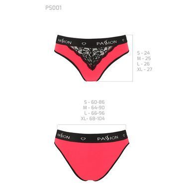 Трусики с широкой резинкой и кружевом Passion PS001 PANTIES red/black, size S