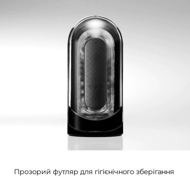 Мастурбатор Tenga Flip Zero Black, изменяемая интенсивность стимуляции, раскладной, Прозрачный