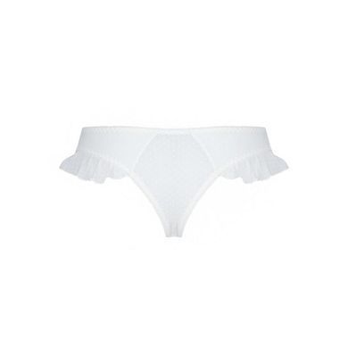 Трусики в горошек, с рюшами и шнуровкой Fatin Thong white XXL/XXXL - Passion, Белый