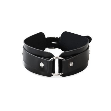БДСМ-ошейник с кольцом Art of Sex - Martina Collar with ring, кожа натуральная, цвет черный