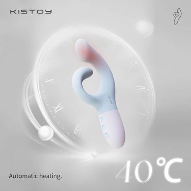 Вибратор-кролик для точки G KISTOY Big G Blue, изогнутый отросток, автоматический подогрев.