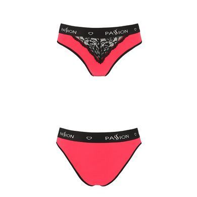 Трусики с широкой резинкой и кружевом Passion PS001 PANTIES red/black, size S