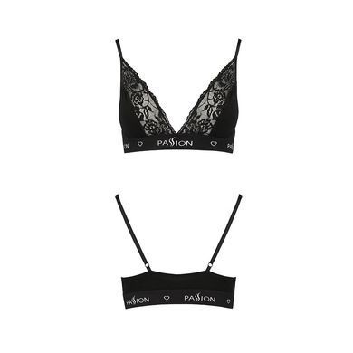 Эластичный топ с кружевом Passion PS001 TOP black, size S