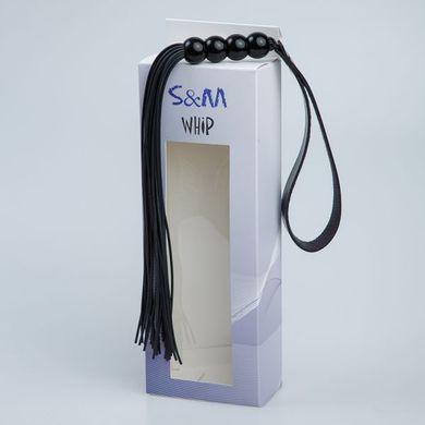 Батіг з силікону ручка 4 кульки FLOGGER BLACK