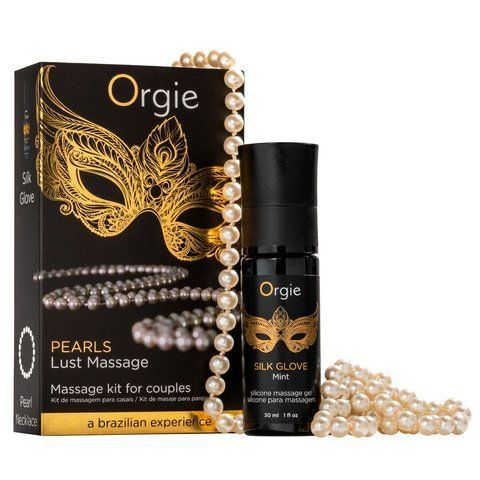 Набор для жемчужного массажа Orgie &ndash; Pearls Lust Massage (30 мл), силиконовый гель, ожерелье