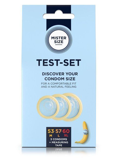 Набор презервативов Mister Size test-set 53&ndash;57&ndash;60, 3 размера + линейка, толщина 0,05 мм