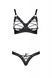 Eco -Leather Set Celine Bikini 4xl/5xl - Пристрасть: Відкриті бра з стрічками, ремінці з шнурками